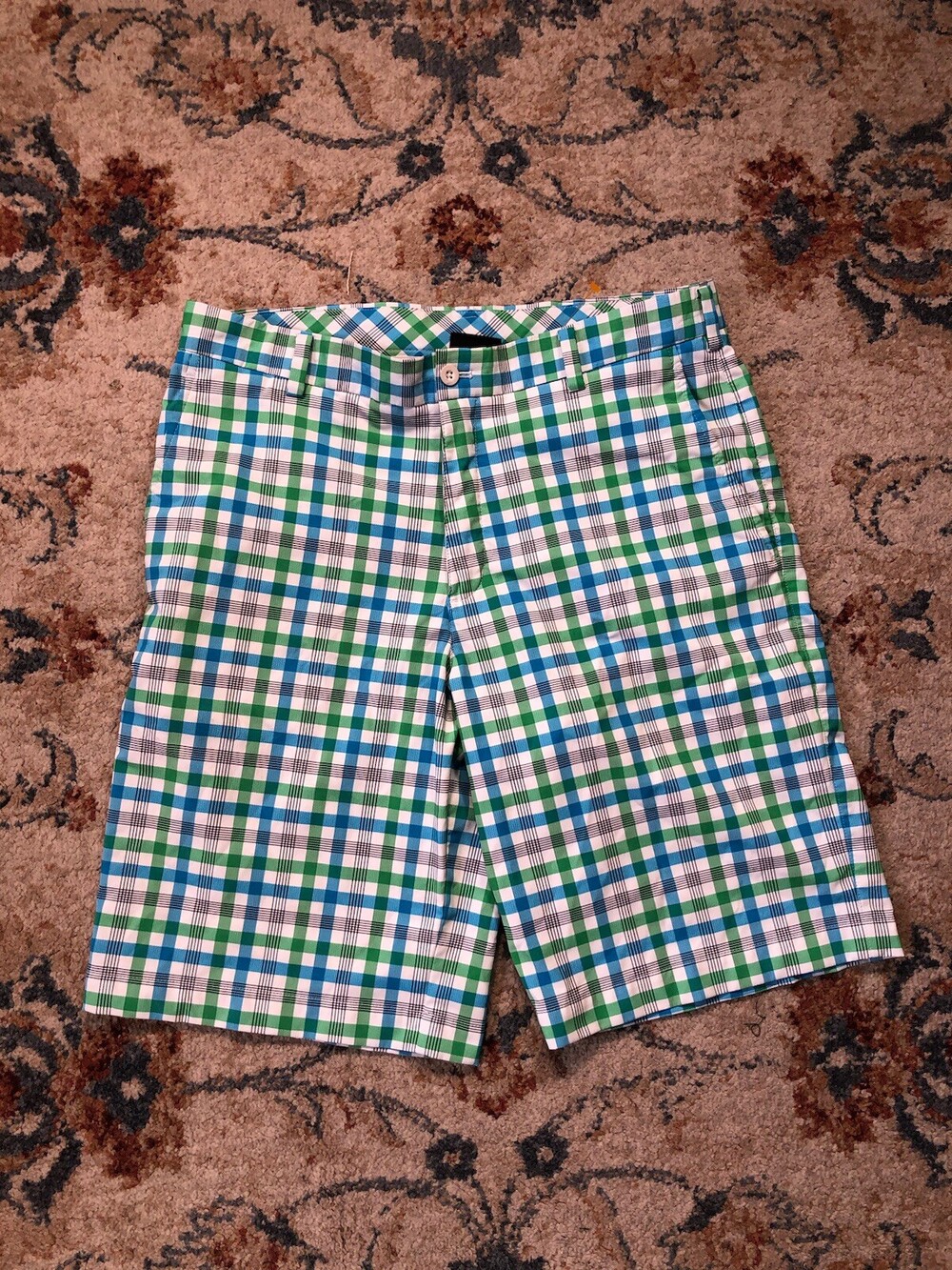 Nike Golf Short Mens 33 Dry Fit Green Plaid